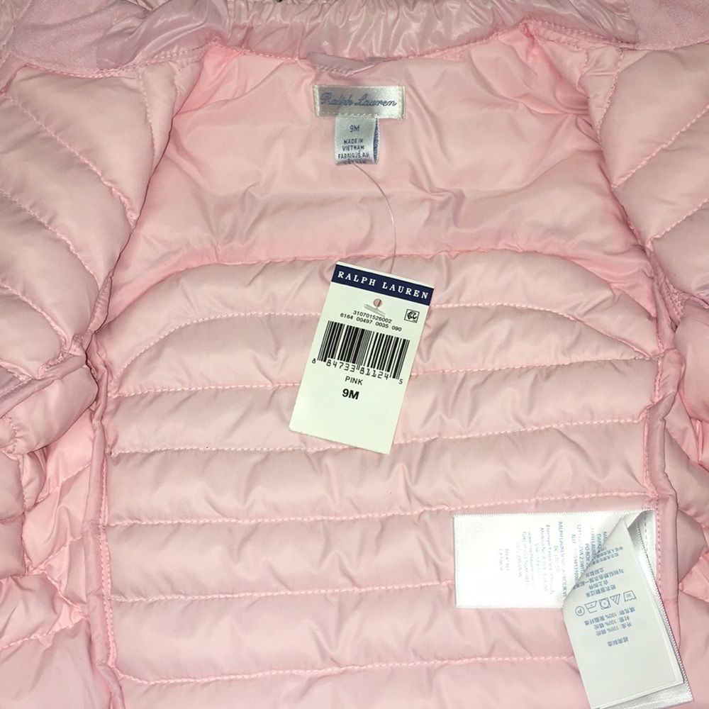 SOLD NWT Ralph Lauren Polo BabyGirl Puffer coat 9m - Picture 4 of 6